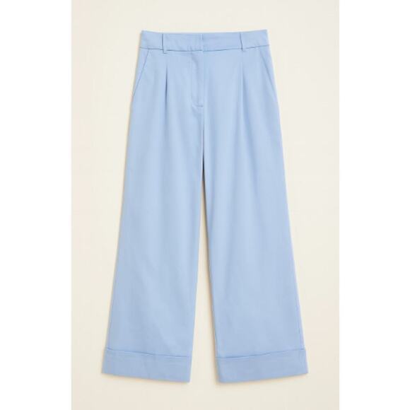 J.Crew Wide-Leg Pleated Chino Pant in Light Blue Women's Size 4 - Picture 2 of 7